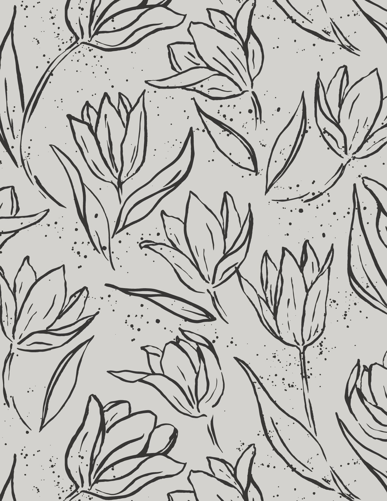 Sunday Morning Tulips - Black