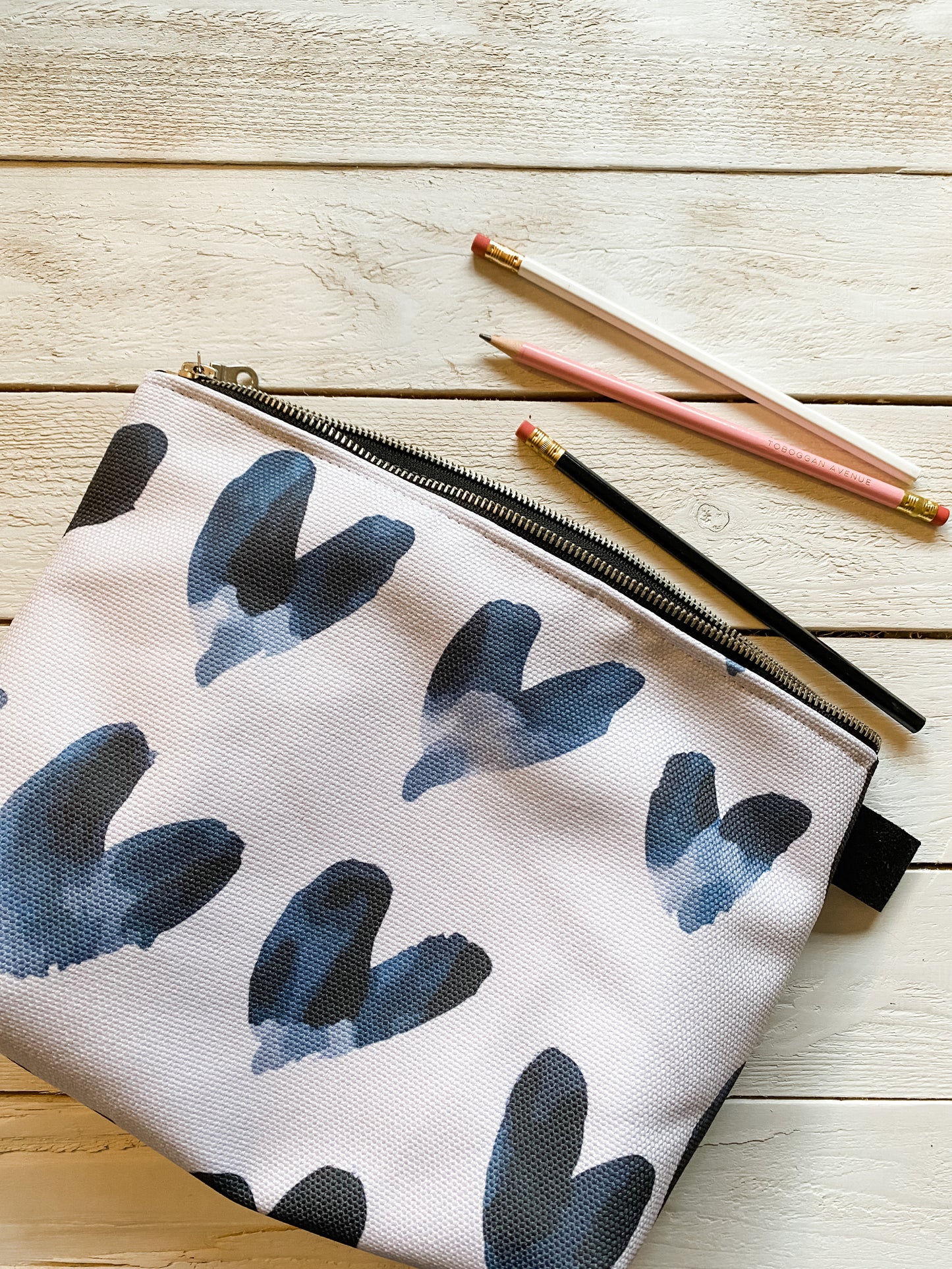 Bold Hearted Zippered Bag