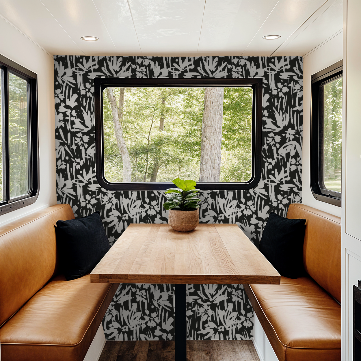 Paintbrush Floral - Black and White