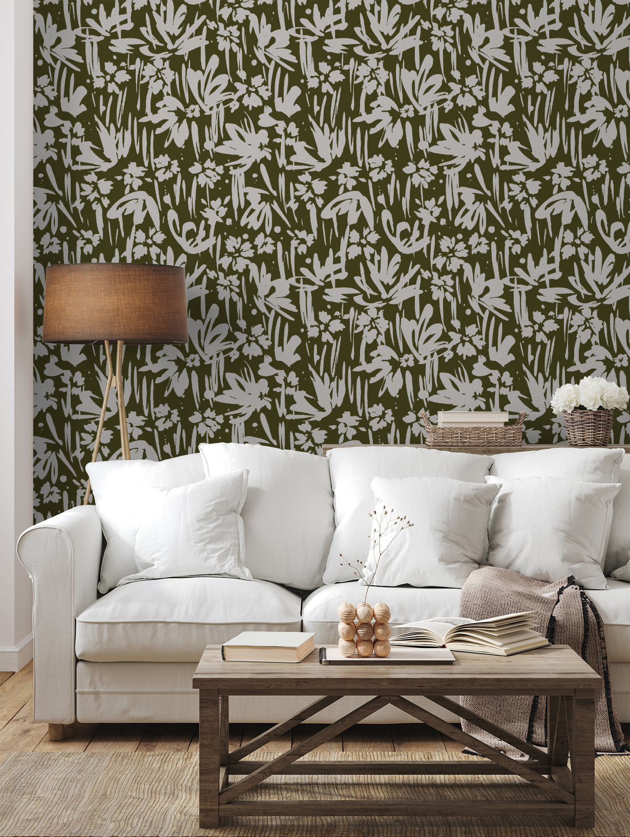 Paintbrush Floral - Green