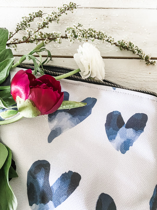 Bold Hearted Zippered Bag