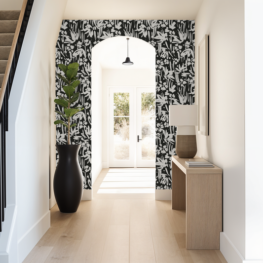 Paintbrush Floral - Black and White