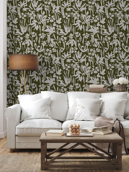 Paintbrush Floral - Green
