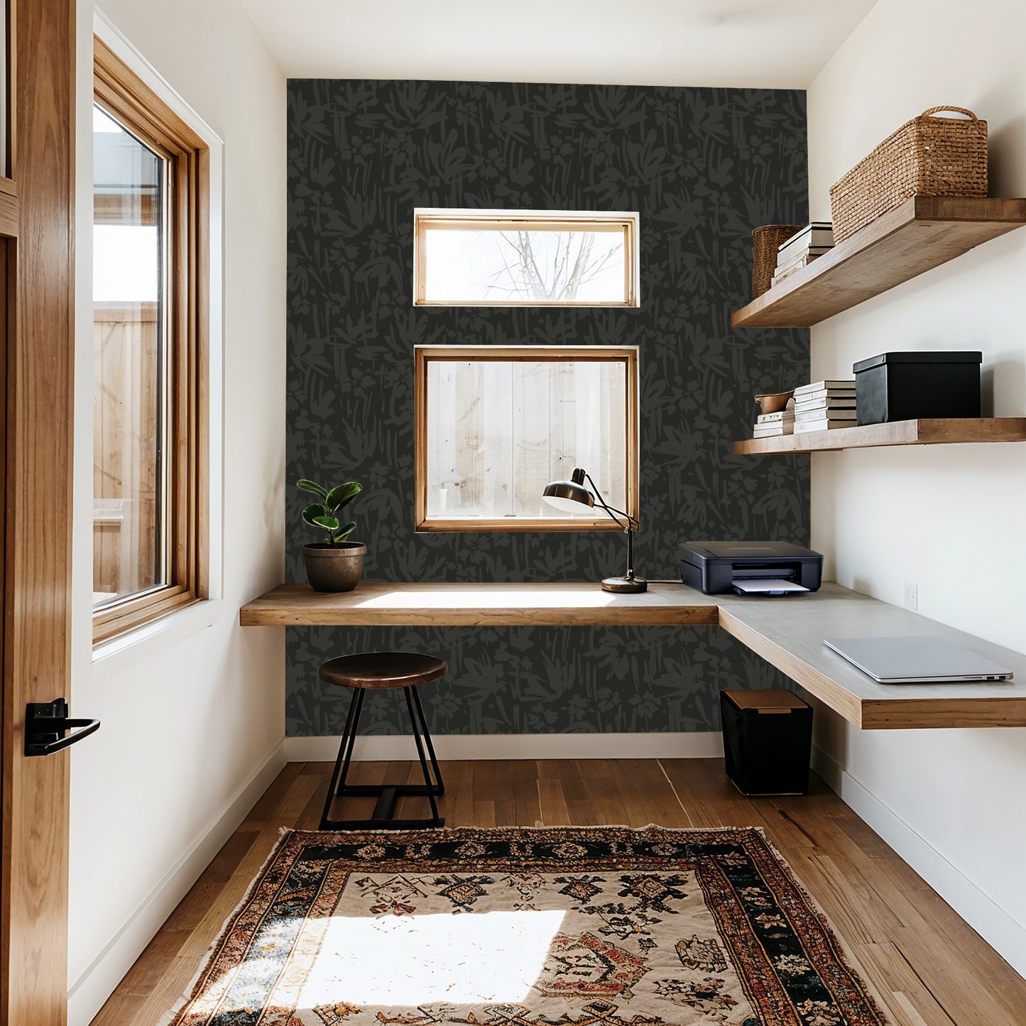 Paintbrush Floral - Black